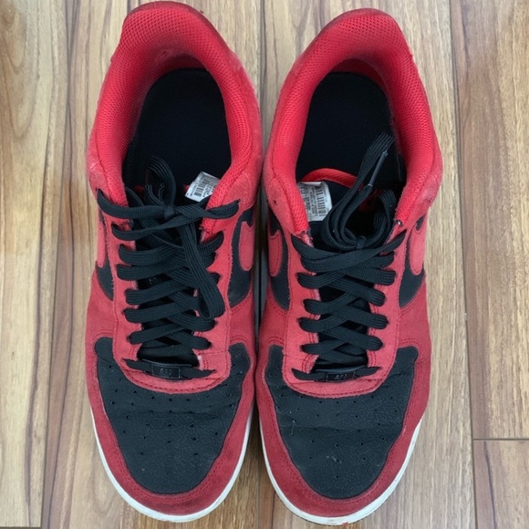 mens red and black air force ones